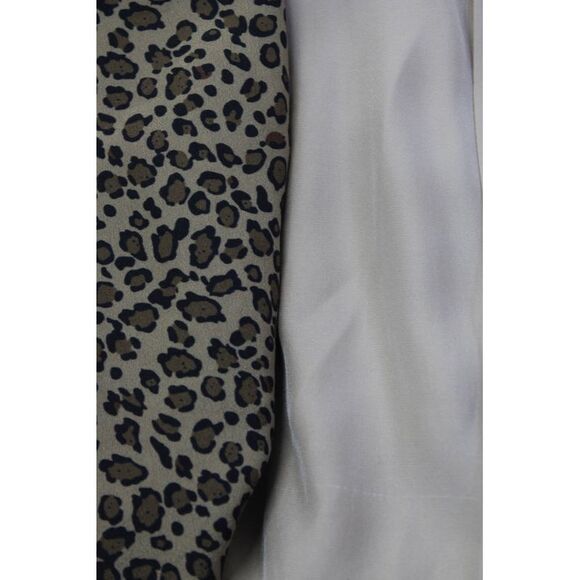 Elle Lauri Womens Animal Print Button High Low Blouse Tops Brown Size M L Lot 2 - Picture 2 of 10